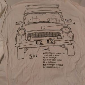 U2 1992 Tour White Local Crew T-Shirt - Diagram of a Car
